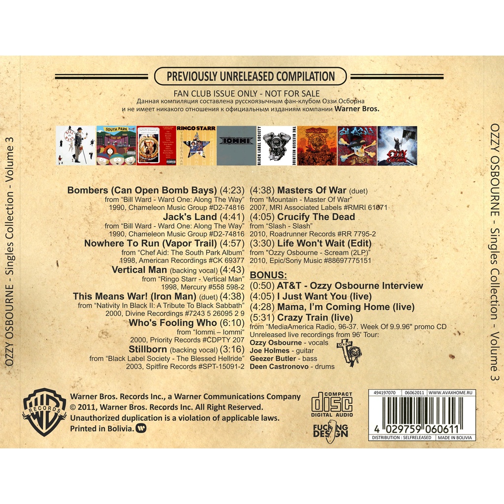 cd-audio-เพลงสากล-ozzy-osbourne-singles-collection-volume-iii-บันทึกจากแผ่นแท้-คุณภาพเสียง-100