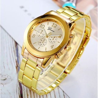 ส่งจากไทย มีเก็บเงินปลายทาง 😎 GENEVA นาฬิกาข้อมือผู้หญิง สแตนเลส เครื่องประดับ นาฬิกาแฟชั่น นาฬิกาข้อมือควอทซ์ แฟชั่น
