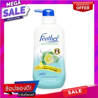 แฟซ่า แชมพู สูตรสดชื่นสบายหนังศีรษะ 480 มล. ผลิตภัณฑ์ดูแลเส้นผม Feather Shampoo Fresh 480 ml