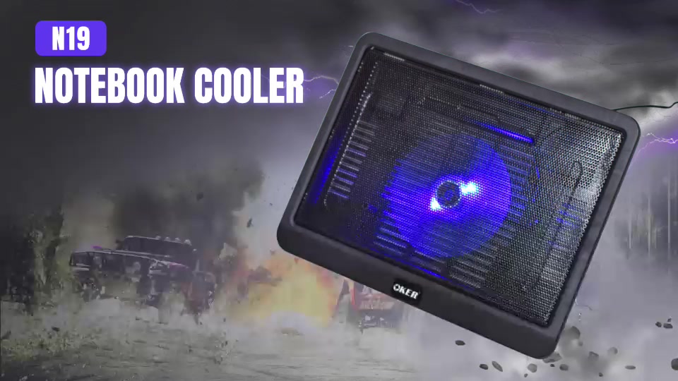 ส่งเร็ว-oker-n19-notebook-cooler-พัดลมรองโน๊ตบุ๊คระบายความร้อน-พัดลมโน๊ตบุ๊ค-dm-19