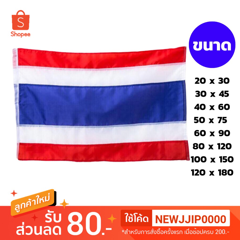 ภาพหน้าปกสินค้าธงชาติไทย คุณภาพดี ขนาดเล็ก หลากหลายขนาด จากร้าน jjipatashop บน Shopee