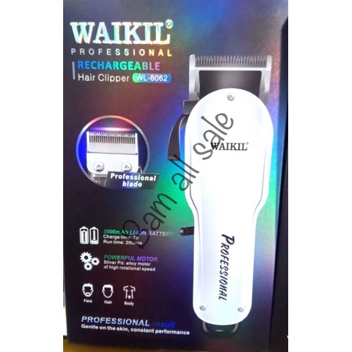 พร้อมส่ง-แบตเตอรี่-waikil-ปัตตาเลี่ยนไฟฟ้า-ปัตตาเลี่ยนไร้สาย-พร้อมหวี-4-หวี-waikil-6062-ของแท้-100