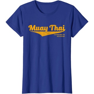 เสื้อยืดสีขาวประเทศไทยเสื้อยืดกีฬา Distressed Muay Thai Kickboxing T-Shirt, MMA, BJJ, Thailand Thailand Sports T-shirtS-