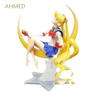 AHMED Home Ornaments Toy Figures Cake Decor Model Action Figure Cartoon Anime PVC Material Tsukino Usagi Sailor Moon Model Toy Special Collection