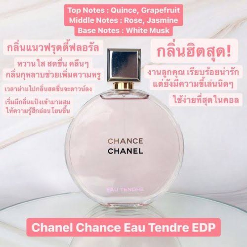 ภาพหน้าปกสินค้า️ส่งฟรี  น้ำหอม Chanel Chance Eau Tendre EDP 100 ml. *กล่องขาย* จากร้าน giffy_perfume บน Shopee