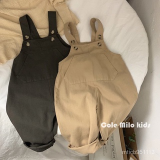 สินค้า เด็ก overalls，ที่ขายดีที่สุดใหม่ผ้าฝ้ายสีทึบ jumpsuit เครื่องมือที่เรียบง่าย，สามารถจับคู่กับเสื้อผ้าใดๆ，เสื้อผ้าเด็กเย็น