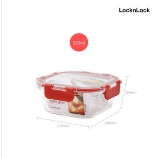 LocknLock กล่องแก้วถนอมอาหารฝาใส Tritan Cap Glass 520ml.