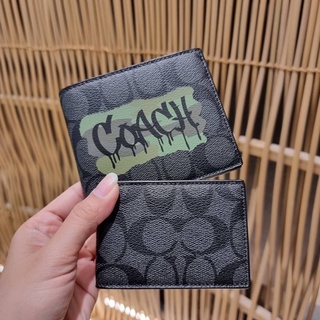 📮 ส่งฟรี ‼️COACH F37333 3-IN-1 WALLET IN SIGNATURE CANVAS WITH GRAFFITI