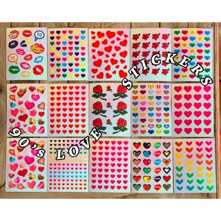 ❤️90s Love🌈 *อ่านข้อมูลเพิ่มด้านล่างนะคะ* สติ๊กเกอร์หัวใจ ม้อบแม้บ เคลือบวิ้งๆ ไดคัท น่ารัก 💘 วาเลนไทน์