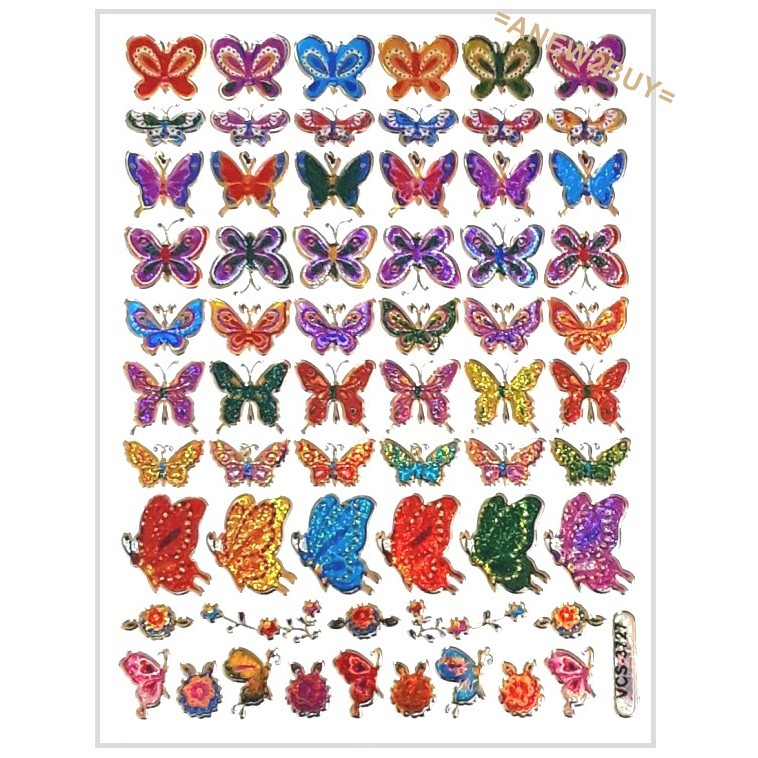 สติ๊กเกอร์ลายผีเสื้อ-cute-stickers-glitter-butterfly