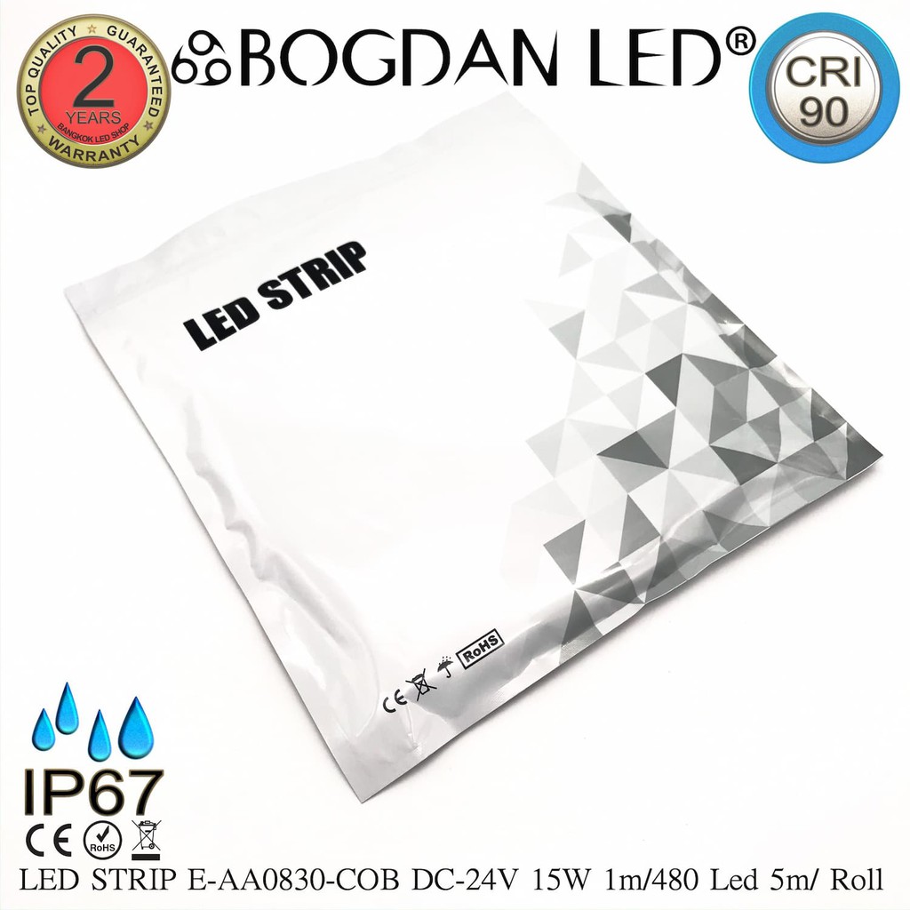 led-strip-e-aa0830-cob-5000k-dc-24v-15w-1m-ip67-ยี่ห้อbogdan-led-แอลอีดีไฟเส้นสำหรับตกแต่ง-2400led-5m-75w-5m-grade-a