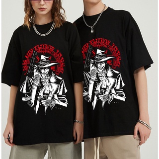 เสื้อยืดแขนสั้นลําลอง พิมพ์ลายกราฟฟิคอนิเมะ Hellsing Alucard โอเวอร์ไซซ์ สไตล์วินเทจ แฟชั่นฤดูร้อน