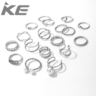 Geometric Silver Set Ring Diamond Set Ring RMC-FBA-251 for girls for women low price
