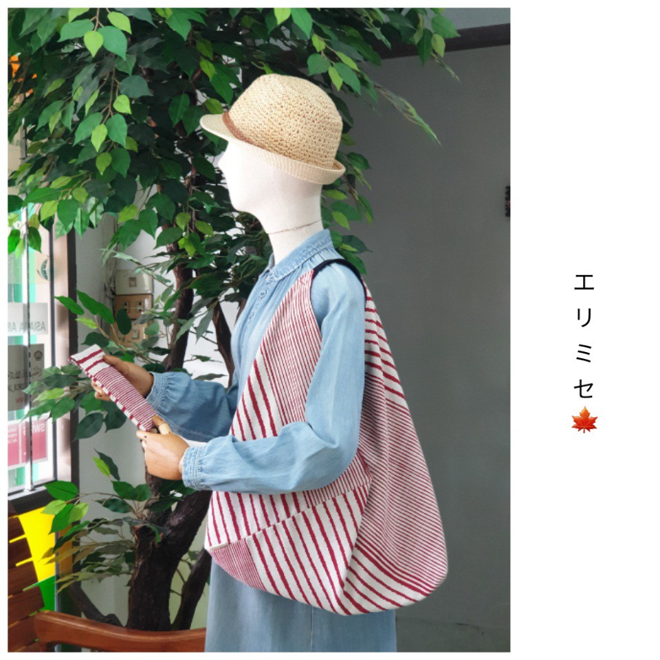 handmade-กระเป๋าสะพาย-กระเป๋าทรงญี่ปุ่น-bukuro-bag-กระเป๋า-ผ้าไทย-แพทเทิร์นญี่ปุ่น