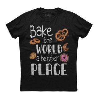 [COD]เสื้อยืด ผ้าฝ้าย 100% พิมพ์ลาย Baking The World A Better Place Pastry Lover ใส่ได้ทุกวัน