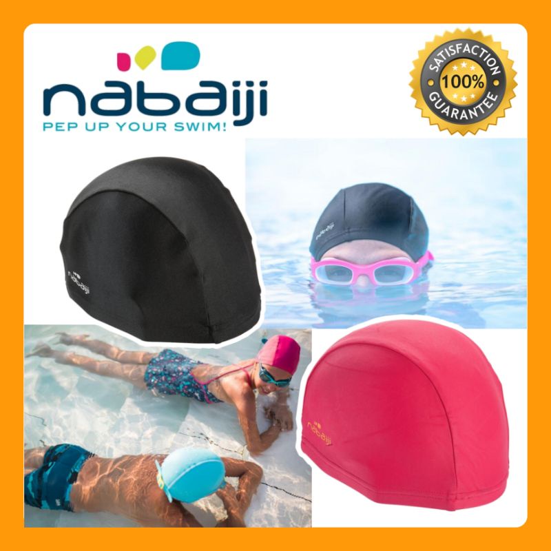 รูปภาพของหมวกว่ายน้ำผ้าตาข่ายสำหรับเด็กและผู้ใหญ่ NABAIJIลองเช็คราคา