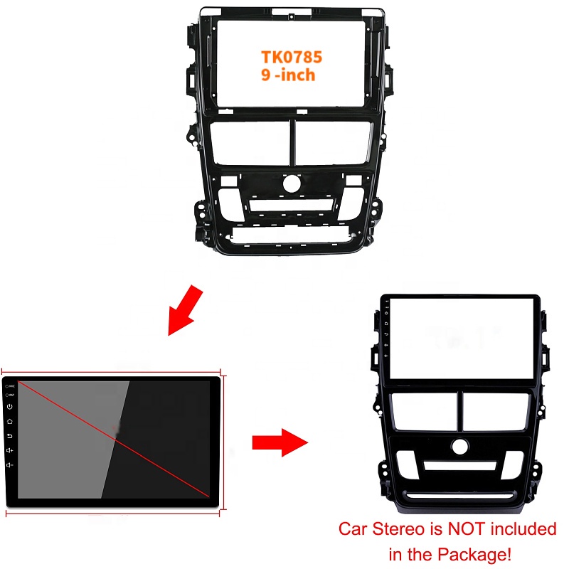 แผงกรอบฝาครอบ-abs-9-นิ้ว-2-din-สำหรับเครื่องเล่น-dvd-สเตอริโอ-gps-ในรถ-toyota-vios-yaris-2018