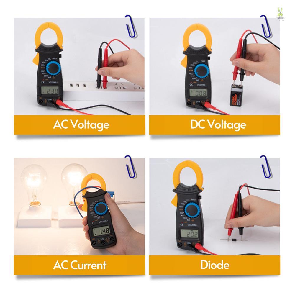 flt-มัลติมิเตอร์ดิจิทัล-แคลมป์มิเตอร์-วัดความต้านทาน-กระแสสลับ-และกระแสตรง-แรงดันไฟฟ้าโลก-ไดโอดไลฟ์สด-สีเหลือง
