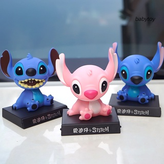 Ba- ตุ๊กตาการ์ตูน Stitch Figure Model Shaking Head Doll สําหรับตกแต่งภายในรถยนต์