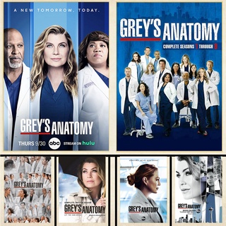 โปสเตอร์กระดาษคราฟท์ ลายครอบครัว GREYS ANATOMY สไตล์วินเทจ คลาสสิก ย้อนยุค สําหรับตกแต่งผนังบ้าน