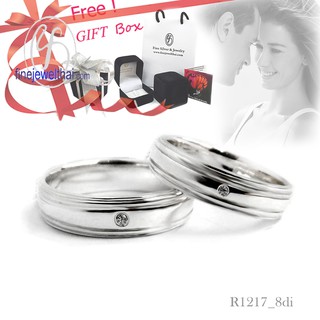 Finejewelthai-แหวนคู่ แหวนคู่เงิน แหวนเงิน แหวนเพชร แหวนแต่งงาน  Silver Diamond Ring-wedding-ring-Valentine Gift30