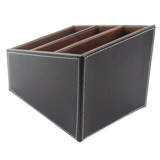 กล่องหนังเก็บรีโมทคอนโทรล CD Organizer ( สีน้ำตาล ) 1 ชิ้น