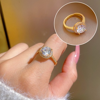 สินค้า [ชุบทองแท้] แหวนแฟชั่น เปิดนิ้วชี้ เรียบง่าย ของขวัญ สําหรับผู้หญิง
