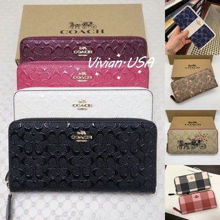 ราคาCOACH C3547 กระเป๋าสตางค์ผู้หญิง/กระเป๋าสตางค์ยาว/กระเป๋าใส่บัตร/กระเป๋าซิป