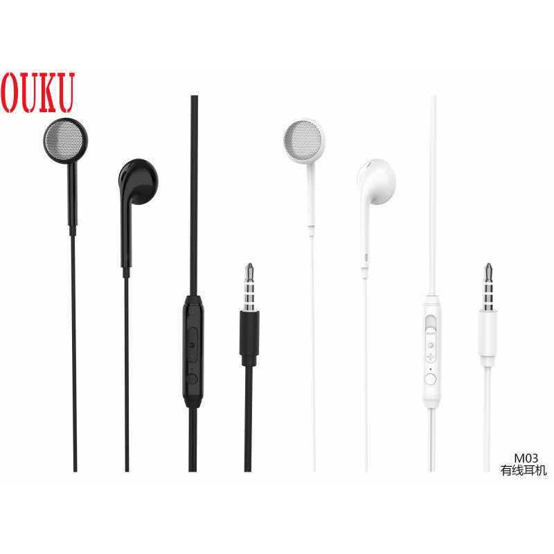 พร้อมส่ง-หูฟังแบบสาย3-5mm-ouku-m03-hifi-audio-เสียงดีคุยโทรศัพท์ได้ราคาถูกของแท้100