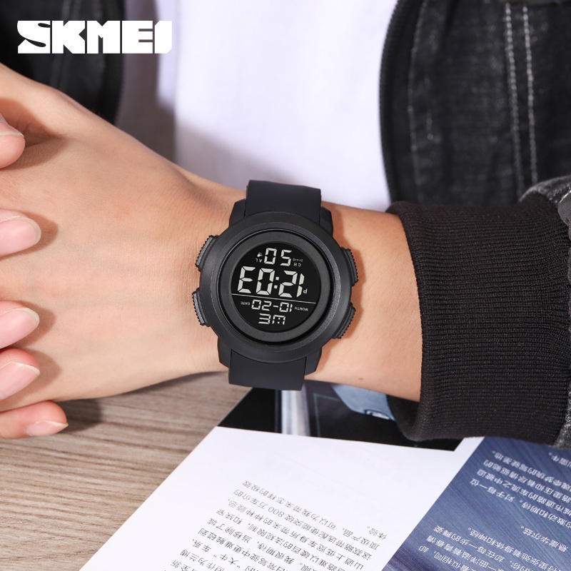 skmei-นาฬิกาข้อมือดิจิทัล-มัลติฟังก์ชั่น-มีไฟ-led-กันน้ํา-แสดงผล-led-แฟชั่นสําหรับผู้ชาย