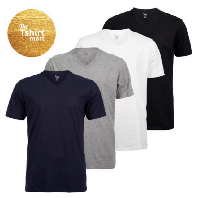 ภาพหน้าปกสินค้าTshirtmart เสื้อยืด คอวี สีขาว สีดำ ผ้าฝ้าย100% - SV จากร้าน tshirtmart บน Shopee