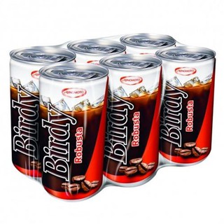 Birdy coffee can Robusta 180 ml. / Pack of 6 cans.