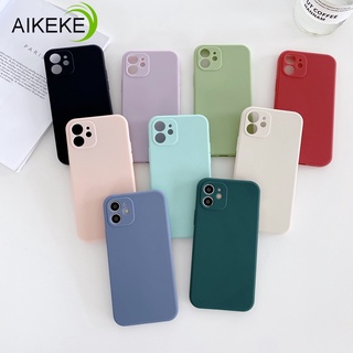 เคสโทรศัพท์มือถือ ซิลิโคนนิ่ม ขอบตรง ป้องกันเต็มเลนส์ สีพื้น สําหรับ Xiaomi Redmi Note 9 Pro Max 9s 9T 9A 9C 5G 4G