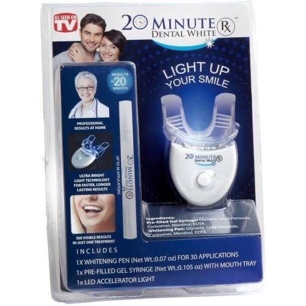 ภาพหน้าปกสินค้าฟอกฟัน ฟอกฟันขาว **ของแท้ 100% เจลแท้ อุปกรณ์ฟอกสีฟัน เครื่องฟอกสีฟันขาวพร้อมเจล 20 MINUTE DENTAL WHITE