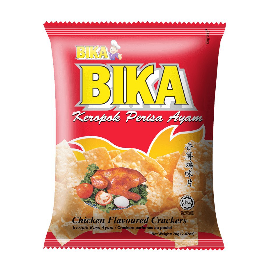 ขนมขบเคี้ยวรสไก่-bika-นำเข้าจากมาเลเซีย-14g-x-30