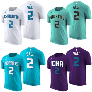 เสื้อยืดพิมพ์ลายแฟชั่นNike เสื้อยืดบาสเก็ตบอล พิมพ์ลาย NBA Gametime Hornets 2 Ball