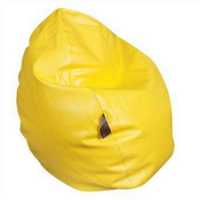 พร้อมส่ง-bean-bag-เก้าอี้เม็ดโฟม-เก้าอี้เม็ดโฟม-หนังเทียม-pvc-สีเหลือง-size-s