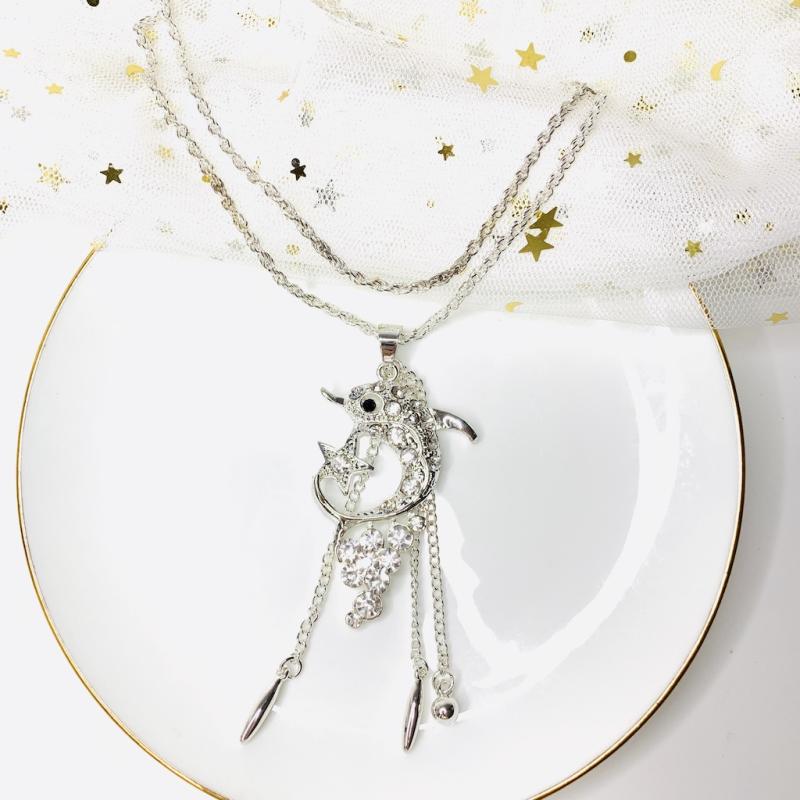vintage-jewelryสร้อยคอแฟชั่น-สร้อยคอเกาหลี-อุปกรณ์เสื้อผ้า-ลายปลาโลมา-สร้อยคอเงิน