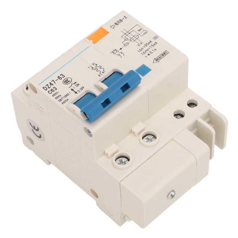 household-400v-63a-circuit-breaker-2p-leakage-protection-air-switch-din-rail-mounting-miniature-circuit-breaker