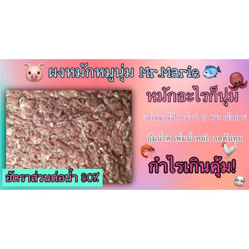 ผงหมักหมูนุ่ม-เนื้อนุ่ม-ประหยัดเวลาในการหมัก-ปลอดภัย-100-ไม่มีสารกันบูดขนาด-500-กรัม