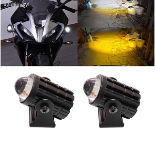 2 Pieces Waterproof LED Motocycle Mini Drving Light  Motobike Lamp Lighting with Two Colors High Beam White Light / Low
