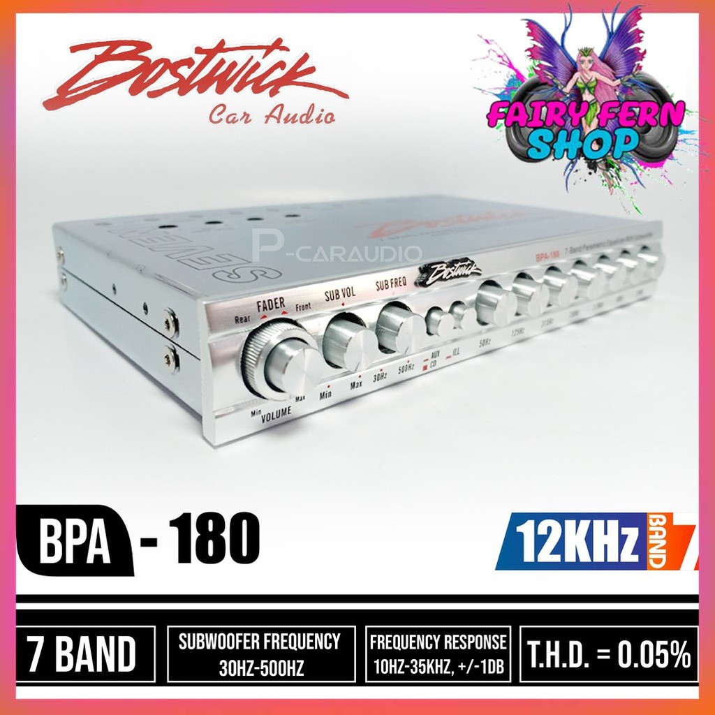 จัดส่งในไทย-bostwick-ปรีแอมป์รถยนต์-7-แบนด์-ปรีแอมป์-preamp-7-band-bostwickรุ่นbpa-180-เสียงดี-คุณภาพเสียงดี100