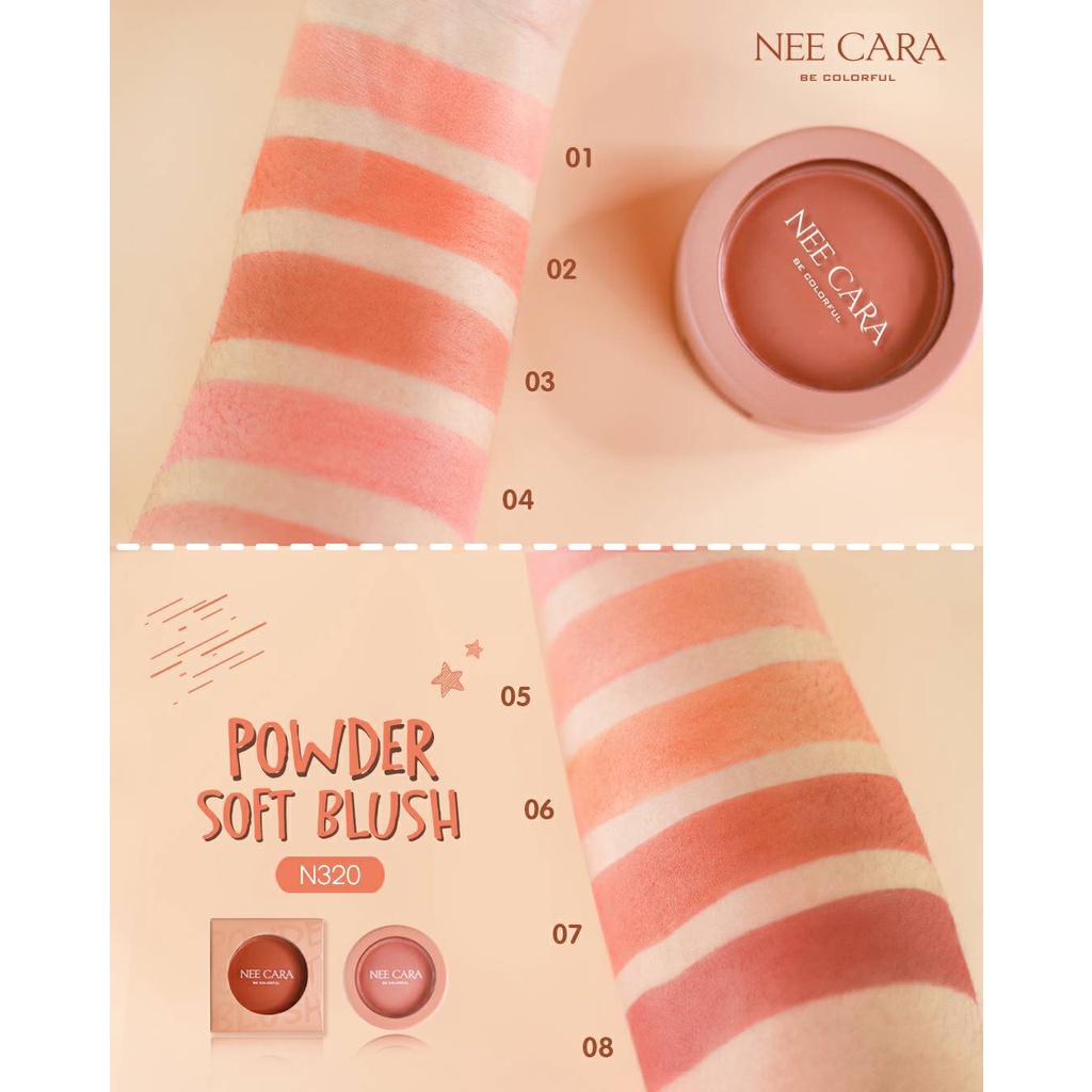n320-nee-cara-powder-soft-blush-นีคาร่า-บลัชออน-ปัดแก้ม-เนื้อฝุ่น-เกลี่ยง่าย