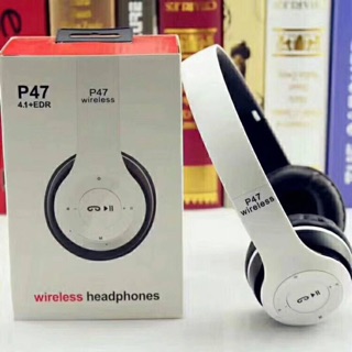 P47 Turbine หูฟังบลูทูธ Bluetooth 4.1 HiFi Super Bass Headset Wireless Headphones หูฟังหัว หูฟังโทรศัพท์