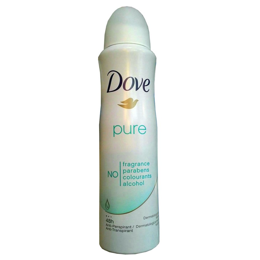 Dove Pure Antiperspirant Deodorant Spray Fragrance Free 48 Hour 150ml (1 ขวด) Shopee Thailand