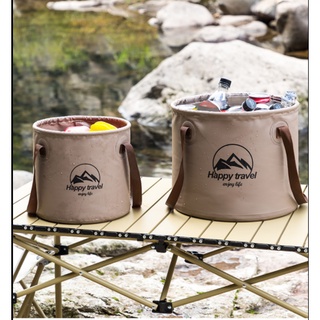 👍COD [พร้อมส่ง]  Outdoor Camping ถังน้ำพับได้ 10L/20L พีวีซีกันน้ำ ภาชนะบรรจุน้ำแบบพกพาอุปกรณ์เดินทางถังพับกลางแจ้งถังน้