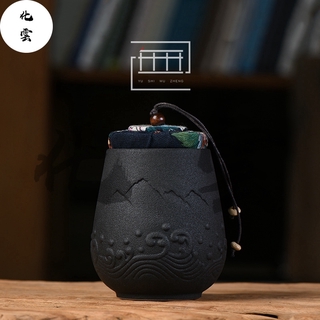 [Uayun] หม้อชาเซรามิค ผ้าฝ้าย ขนาดเล็ก แบบพกพา สีดํา สไตล์ญี่ปุ่น สร้างสรรค์ สําหรับเดินทาง