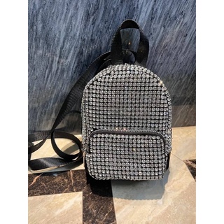 กระเป๋า Crystal Backpack with Crossbody Bag กระเป๋าสะพายข้าง กระเป๋าถือ คริสตัลวิบวับ กระเป๋าแฟชั่น สวย ถูก ใช้ได้ทุกวัน