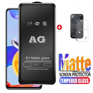 2 in 1 For Xiaomi Redmi Note 11 Pro Plus 5G Matte Tempered Glass Screen Protector for Redmi Note 11S 5G Full Glue Frosted Glass