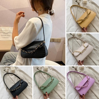 Vintage Crocodile Pattern Tote Bag Women Casual Baguette Handbag Shoulder Bag